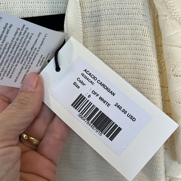 ba&sh Acacio Pointelle Knit Short Sleeve Cardigan NWT - Picture 5 of 9